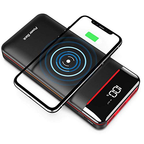 Product Cover Wireless Portable Charger 25000mAh Power Bank with 3 Outputs& 2 Inputs Huge Capacity Backup Battery with LCD Display, Compatible with Smart Phones,Android Phone,Tablet and More