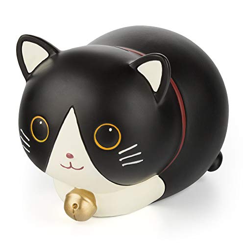 Product Cover YSLON Cute Kitten Piggy Bank,Kids Money Bank,for Boys and Girls Gifts,Desktop Decor.(Black)