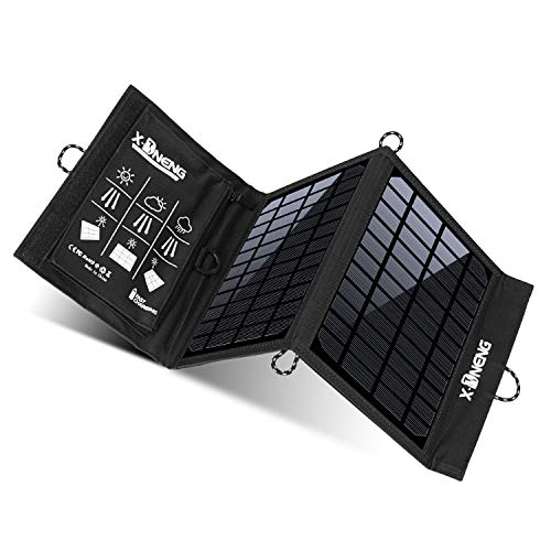 Product Cover X-DNENG Solar Charger 10W Waterproof Foldable Single USB Port Solar Battery Charger Panel for Cell Phone, Power Bank, and Other Electronic Devices, Good Choice for Camping, Fishing, Hiking