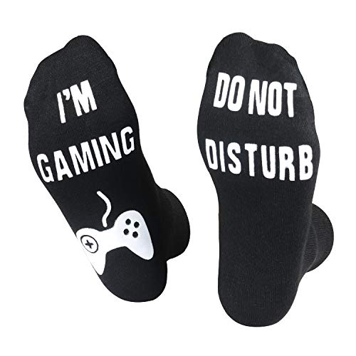 Product Cover Do Not Disturb Gaming Socks, Funny Cotton Novelty Sock Christmas Gifts for Kids Teen Boys Mens Womens Gamer Lovers