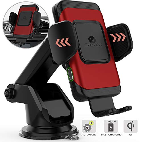 Product Cover ZeeHoo Wireless Car Charger,10W Qi Fast Charging Auto-Clamping Car Mount,Windshield Dash Air Vent Phone Holder Compatible iPhone 11/11 Pro/11 Pro Max/Xs MAX/XS/XR/X/8/8+,Samsung S10/S10+/S9/S9+/S8/S8+
