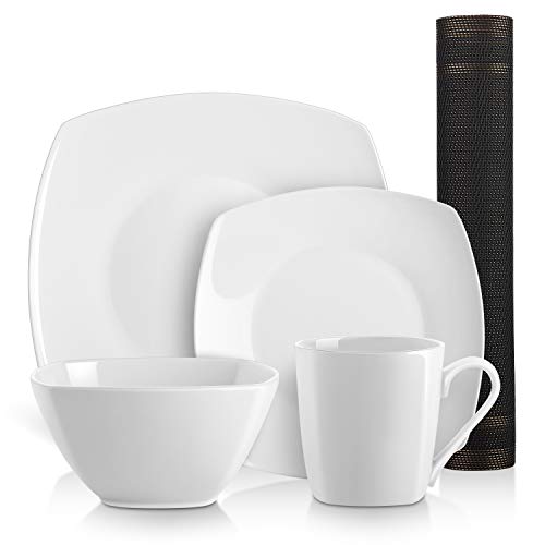 Product Cover DOWAN 5 Pieces Kitchen Dinnerware Set, Square Place Setting Service 1 Person