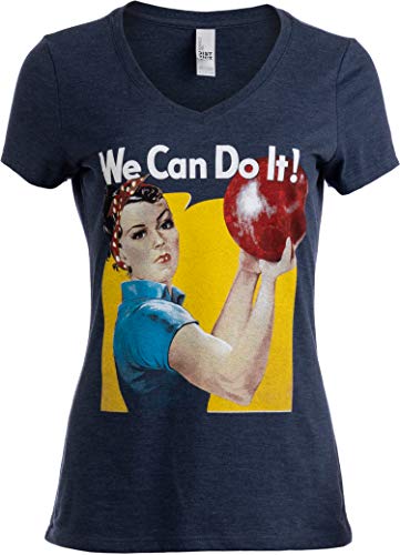 Product Cover Rosie The Bowler | Funny Bowling Ball Team Uniform Fun V-Neck T-Shirt for Women