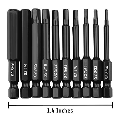 Product Cover Hex Head Metric Drill Bit Set (10 PCS IN CONVENIENT PACK)-Magnetized Tips-Rapid Freeing Cylinder For Effortless Connection-Made From Hard S2 Steel-2.3