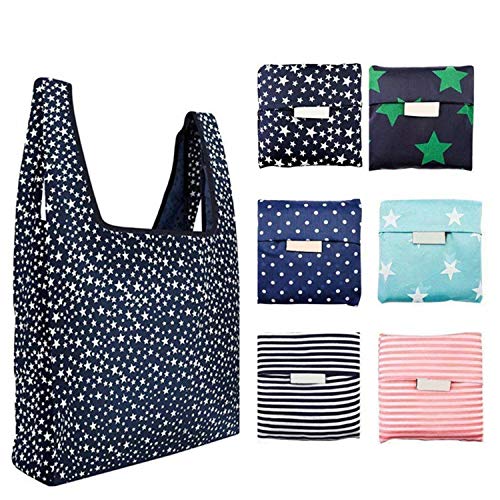 Product Cover Bagku,Pack of 6,Reusable Grocery Bags Foldable Grocery Tote Bags Reusable Shopping Bags, Eco Friendly Machine Washable Shopping Tote Bags, Ripstop Durable Lightweight Shopping Bags
