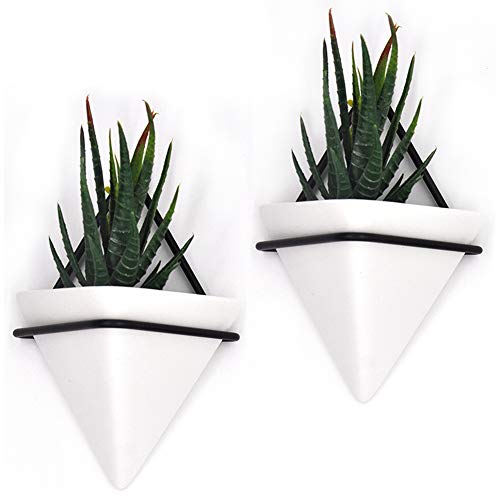 Product Cover 2 Set Black Triangle Wall Planter Wall Decor Geometric Planter Hanging Plant Hanger Succulent Planter Wall Planter Indoor
