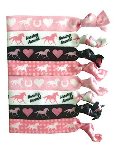 Product Cover 8 Piece Horse Spirit Hair Accessories, Horse Hair Spirit Ties, Cowgirl Hair Ties, For Equestrian Gifts, Riding Free, No Crease Horse Hair Elastics Gifts