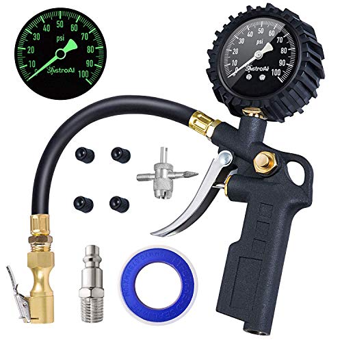 Product Cover AstroAI Tire Inflator with Pressure Gauge, 100 PSI Air Chuck and Compressor Accessories Heavy Duty with Large 2.5