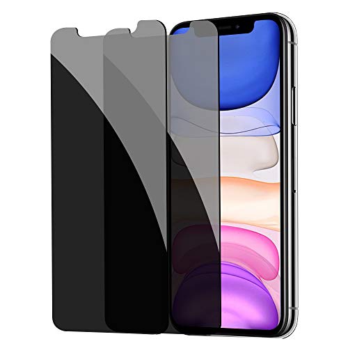 Product Cover [2 Pack] Privacy Screen Protector for iPhone 11/XR, YMHML Tempered Glass Anti-Spy Bubble Free Case Friendly Easy Installation Film for iPhone 11/XR 6.1 Inch