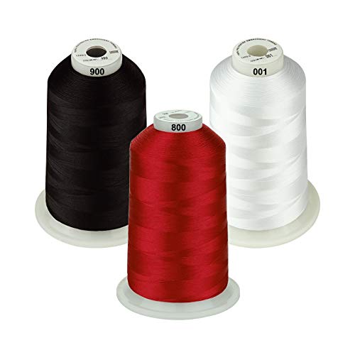 Product Cover Simthread - 26 Selections - Various Assorted Color Packs of Polyester Embroidery Machine Thread Huge Spool 5500Y for Sewing Embroidery Machines - Essential Color 1