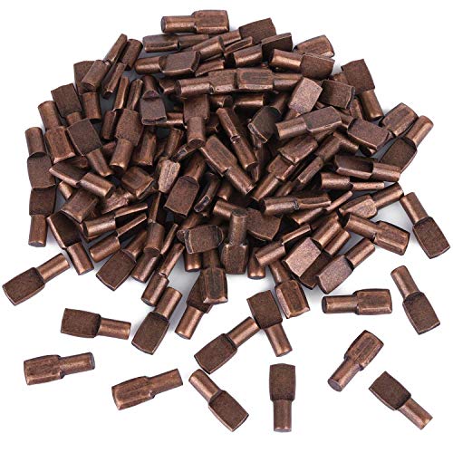 Product Cover 5 mm Shelf Support Pegs Spoon Bookshelf Pins Cabinet Shelves Peg Metal Bookcase Clips for Kitchen Shelf Holder 120 Pcs Deep Brown