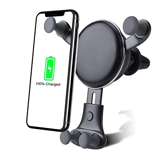 Product Cover Wireless car Charger Mount-Adjustable Bracket-Gravity System-Fast Charging-Compatible with iPhone Xs Max/XS/X/XR / 8 Plus / 8 Samsung Galaxy Fold / S9 / S9+ / S8 / S8+ / S7 Edge / S7 / S6 Edge+