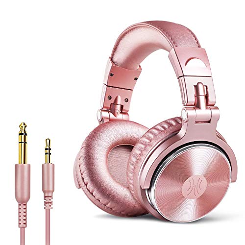 Product Cover OneOdio Over Ear Headphones for Women and Girls, Wired Bass Stereo Sound Headsets with Share Port, 50mm Driver Rose Gold Headsets with Mic for PC, Phone, Laptop, Guitar, Piano, Mp3/4, Tablet (Pink)