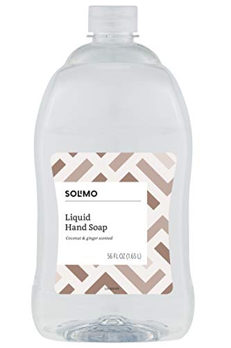 Product Cover Amazon Brand - Solimo Liquid Hand Soap Refill, Coconut and Ginger Scent, 56 Fluid Ounce