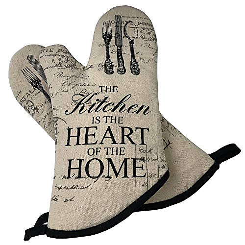 Product Cover FIGROL Kitchen Oven Mitts, Microwave Oven Glove, Extreme Heat Resistant Gloves for BBQ, Food, Grilling, Frying, Baking Premium Insulated Durable Mitts(White)