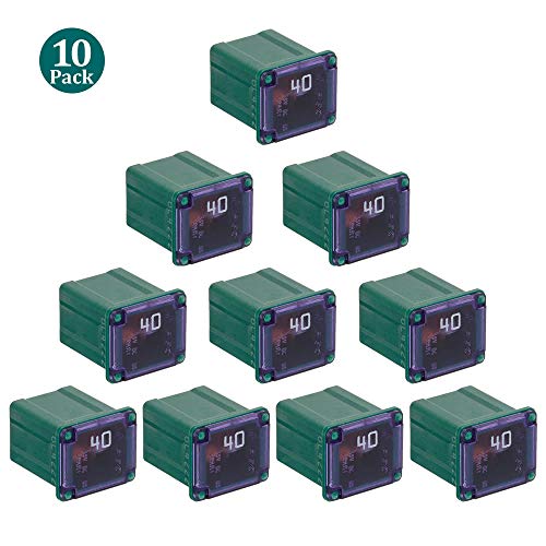 Product Cover 10 Pack FMX-40LP 40 Amp Low Profile Female Maxi Fuse, Blue, 32Vdc Fit for Ford Chevy/GM Nissan and Toyota Pickup Trucks Cars and SUVs