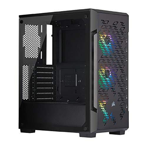 Product Cover Corsair Icue 220T RGB Airflow Tempered Glass Mid-Tower Smart Case - with 3 Fans (SP120) and Lightning Node Core (Black)