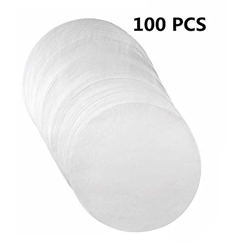 Product Cover (Set of 100) Non-Stick Round Parchment Paper- 7 inch - 100 Eco-Friendly Pack - Baking Paper Liners for Round Cake Pans Circle Cheesecake, Cooking, Air Fryer