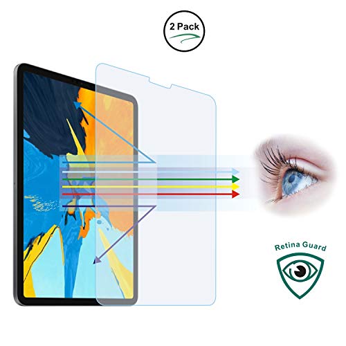 Product Cover Entwth Anti Blue Light Tempered Glass Screen Protector[2 Pack] for iPad Pro 11-inch[Eye Care,Relieve Eye Fatigue] Blocks Excessive Harmful Blue Light & UV 9H Anti Glare Anti-Scratches