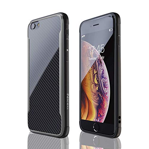 Product Cover Nicexx iPhone 6 Plus Case | iPhone 6S Plus Case | Shockproof | 12ft. Drop Tested | Carbon Fiber Case | Lightweight | Scratch Resistant | Compatible with Apple iPhone 6 Plus/6S Plus - Black