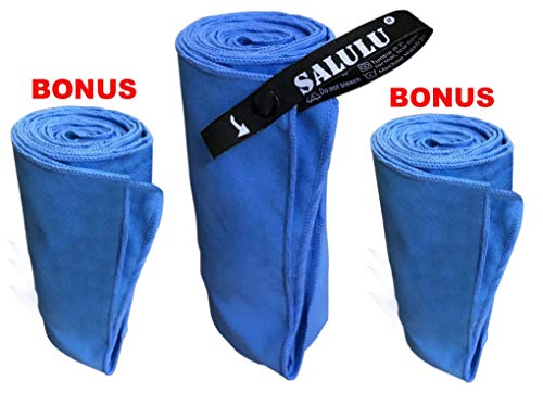 Product Cover SALULU 3 Size/Pack Microfiber Travel Quick Dry Towel Fast Drying Lightweight Towels for Sports Camping Hiking Beach Swimming Backpacking Gym Yoga Super Absorbent Ultra Compact