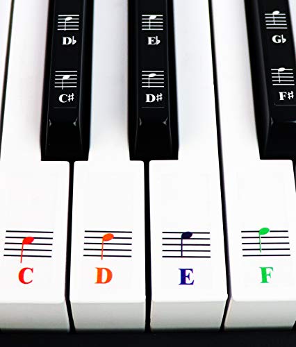 Product Cover Color Piano Stickers for White and Black Keys