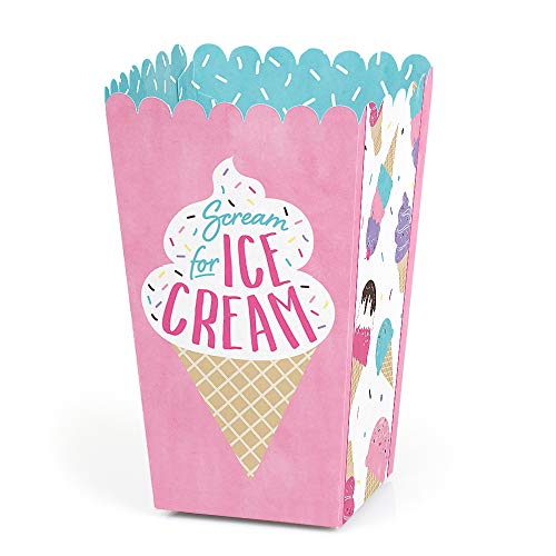 Product Cover Big Dot of Happiness Scoop Up the Fun - Ice Cream - Sprinkles Party Favor Popcorn Treat Boxes - Set of 12