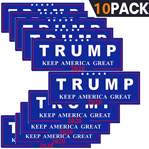 Product Cover 10 Pack Trump Making America Great Again - Bumper Sticker Window Decal Flag - Donald for Presidential Election 2020