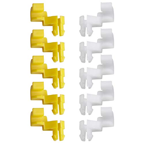 Product Cover HERCOO Tailgate Handle Door Lock Rod Clips Left Right Driver Passenger Side Yellow White 5mm Rod Size for 69293-12030 69293-12040 Compatible with Toyota Tundra Camry Celica Corolla Echo Highlander
