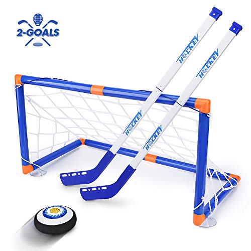 Product Cover STREET WALK Kids Toys - LED Hockey Hover Set 2 Goals Mini Screwdriver - Air Power Training Ball Playing Hockey Game - Hockey Toys 3 4 5 6 7 8 9 10 11 12 Year Old Boys Girls Best Gift