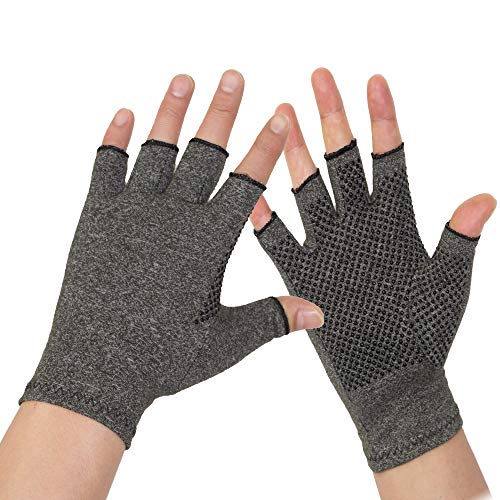 Product Cover Arthritis Gloves 2 Pairs - Men and Women Fingerless Compression Glove Pain Relief for Rheumatoid Arthritis and Osteoarthritis (L/XL)