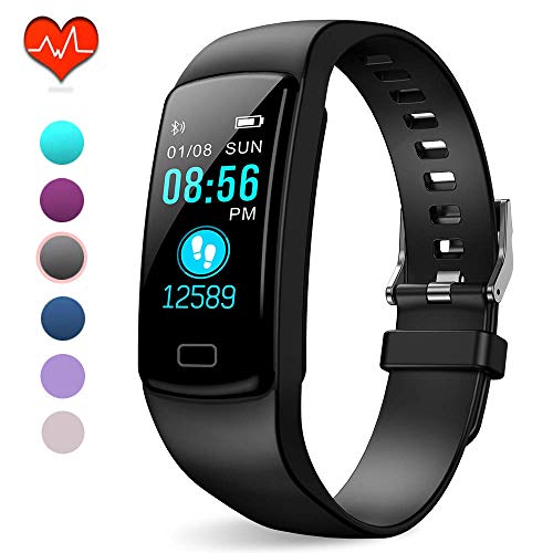 Product Cover PUBU Fitness Tracker, IP67 Waterproof Fit Watch with Heart Rate Monitor,Sleep Monitor, Pedometer Watch for Women Men Kids (Black)