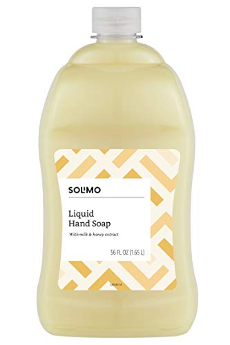 Product Cover Amazon Brand - Solimo Liquid Hand Soap Refill, Milk and Honey, 56 Fluid Ounce