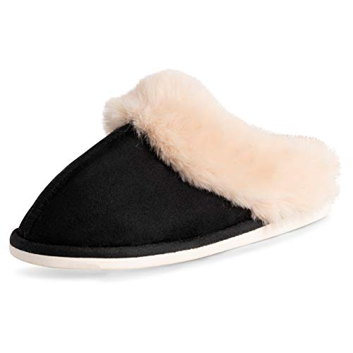 Product Cover Polar Womens Memory Foam Luxury Rubber Sole Plush Faux Fur Cozy Comfort House Outdoor Winter Slippers Duel Size