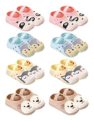 Product Cover QandSweat Baby Toddler Non-skid Socks Little Girls Cute Cartoon Floor Socks 8-Pairs 8-36M