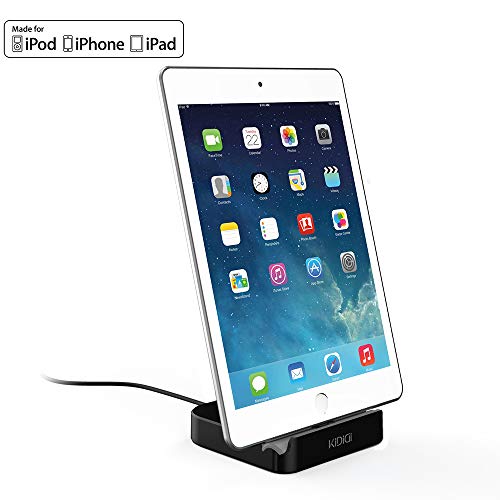 Product Cover iPhone Charging Dock, Apple MFi Certified Desktop Charger Cradle, Charging & Data Sync Stand Holder for iPhone, iPad. (Black)