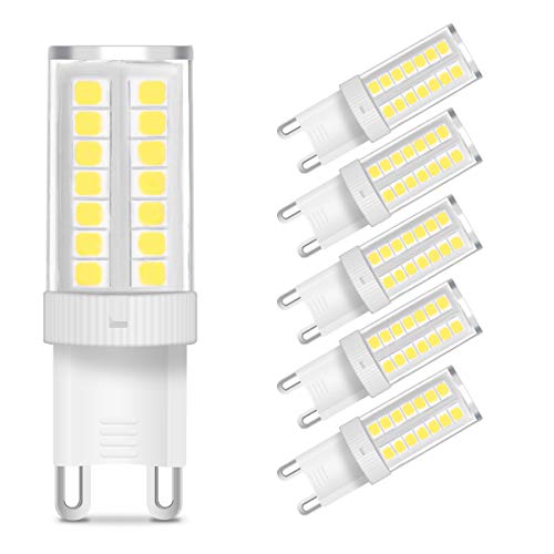 Product Cover KingSo G9 LED Bulb 5W (40W Halogen Bulb Equivalent) 400 Lumens G9 Bi-pin Base LED Light Bulb Daylight White 6000K AC 110V 360° Beam Angle Non-dimmable for Home Lighting Chandelier (Pack of 5)