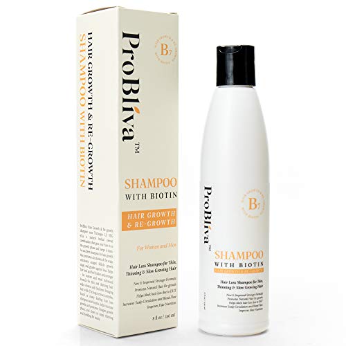 Product Cover ProBliva Hair Growth Shampoo with Biotin - Shampoo for Thinning Hair & Hair Loss for Women and for Men - Thicker, Fuller, Longer Hair - with DHT Blockers - 8oz