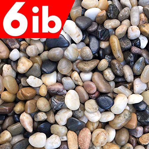 Product Cover 6 Pounds River Rock Stones, Natural Decorative Polished Mixed Pebbles Gravel,Outdoor Decorative Stones for Plant Aquariums, Landscaping, Vase Fillers