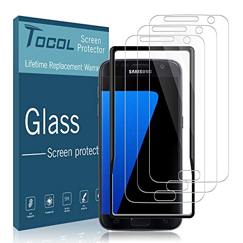 Product Cover TOCOL [3Pack] for Samsung Galaxy S7 Screen Protector Tempered Glass HD Clarity Touch Accurate [9H Hardness] Easy Installation Tray