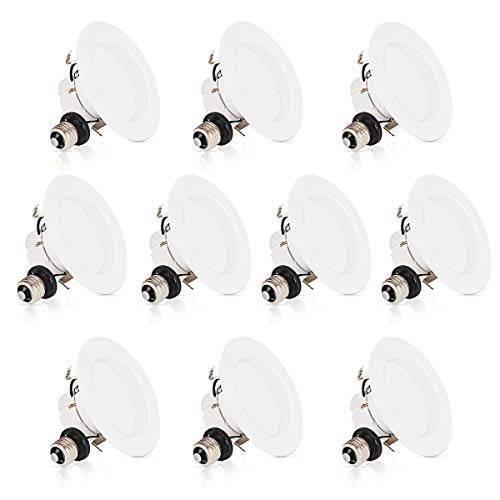 Product Cover JJC 10 Pack 4 inch LED Recessed Lighting,Baffle Trim,10W=40W, Dimmable LED Can Lights,3000K Warm White, 700LM CRI 90,Energy Star Certified&ETL-Listed