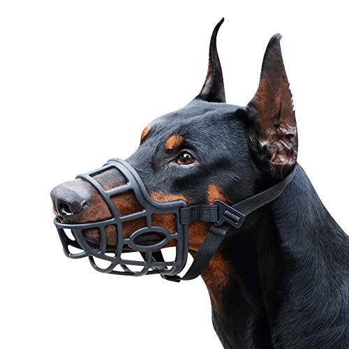 Product Cover Dog Muzzle, Breathable Basket Muzzles for Small, Medium, Large and X-Large Dogs, Stop Biting, Barking and Chewing, Adjustable and Comfortable Secure Fit Dog Mouth Cover (XL - Labrador, Black)