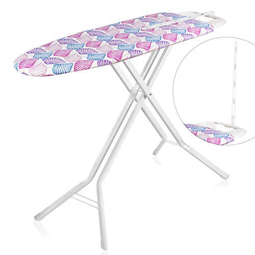 Product Cover Bartnelli Retros Ironing Board with Cover Pad, Height Adjustable, Safety Iron Rest, Safety Storage Lock, 4 Leg, 4 Layer Pad, Home Laundry Room or Dorm Use