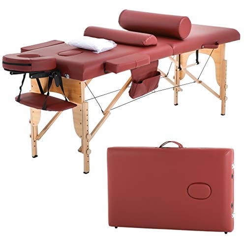 Product Cover BestMassage Portable Massage Table Massage Bed Spa Bed 73 Inches Long Height Adjustable Massage Table W/Sheet Cradle Bolster Portable 2 Folding Massage Salon Table Hanger Facial Tattoo Salon Bed