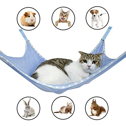 Product Cover Winnsty Cat Hammock Summer Breathable Mesh Pet Hammock Bed, Under Chair Hammock Cradle Crib for Small Animals (Large)