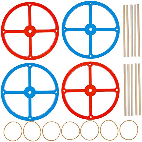 Product Cover Large Plastic Project Wheels - 20 Wheels, 20 Rubber Bands, 10 Dowels, and a Project Idea - 4.75 inch Wheel Diameter and 1/4 inch Axel Hole