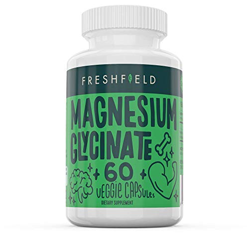 Product Cover Freshfield Magnesium Glycinate Supplement | Relax Muscles | Reduce Cramping | Stress Relief | Sleep Better | Vegan | Plastic Neutral | Gluten Free | Non-Laxative | 60 Veggie Capsules