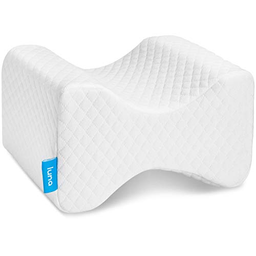 Product Cover Luna Orthopedic Knee Pillow for Sciatica Relief, Back Pain, Leg Pain, Pregnancy, Hip and Joint Pain | Memory Foam Wedge Contour for Side, Back & Side Sleepers | CertiPUR-US Certified & Designed in USA