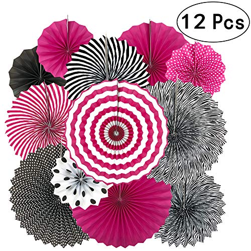 Product Cover Bachelorette Party Hanging Paper Fans Decorations - Girls Women Birthday Party Wedding Bridal Shower Carnival Party Ceiling Hangings Photo Booth Backdrops Decorations, 12pc