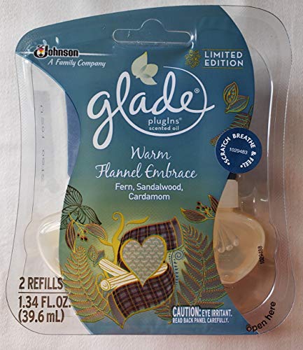 Product Cover 10 Glade PLUGINS SCENTED OIL REFILLS Warm Flannel Embrace Limited 5 Twin Packs